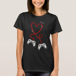 Valentines Day Controllers Heart Video Game Gamer T-Shirt