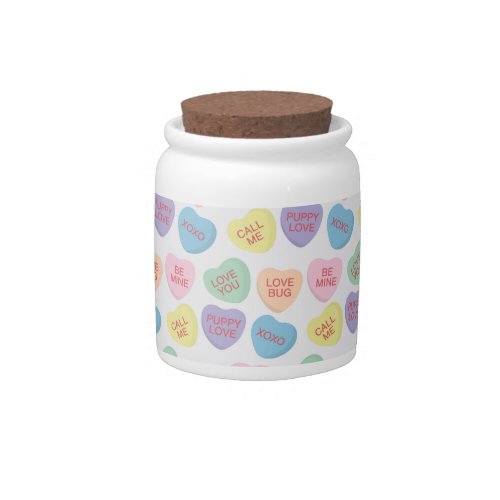 Valentines Day Conversation Candy Hearts Jar