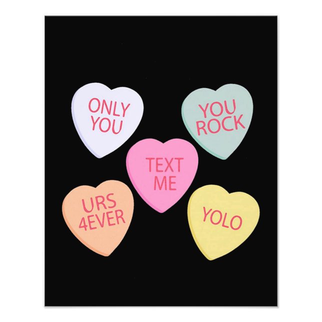 Valentine's Day Conversation Hearts Photo Print (Front)