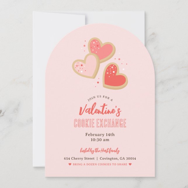 Valentine's Day Cookie Exchange Party Invitation (Front)