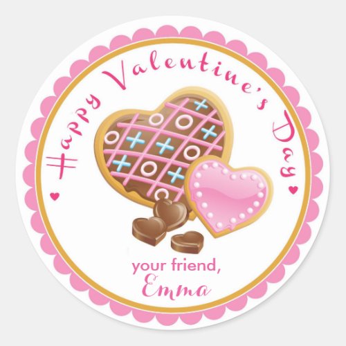 Valentines Day Cookie Stickers Goodie Bag Sticker