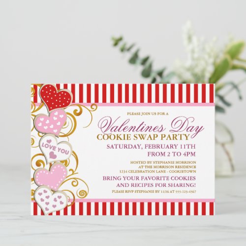 Valentines Day Cookie Swap Party Invitation