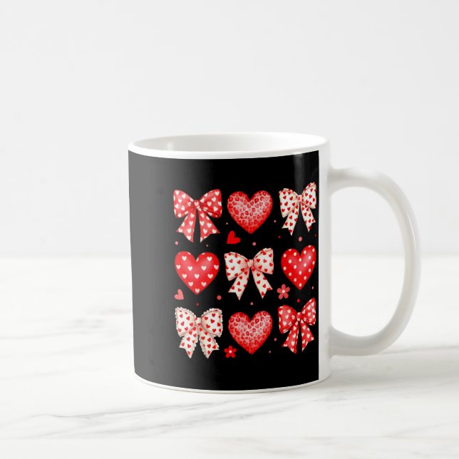 Valentines Day Coquette Bow Hearts Leopard Women G Coffee Mug (Right)