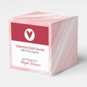 Valentine's Day Coral Pink Watercolor Bath Bomb Favor Boxes