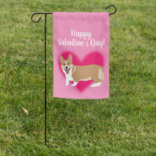 Valentines Day Corgi Garden Flag