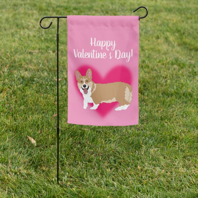 Valentines Day Corgi  Garden Flag (In SItu)