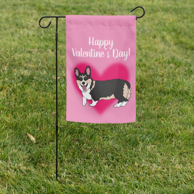 Valentines Day Corgi Garden Flag (In SItu)