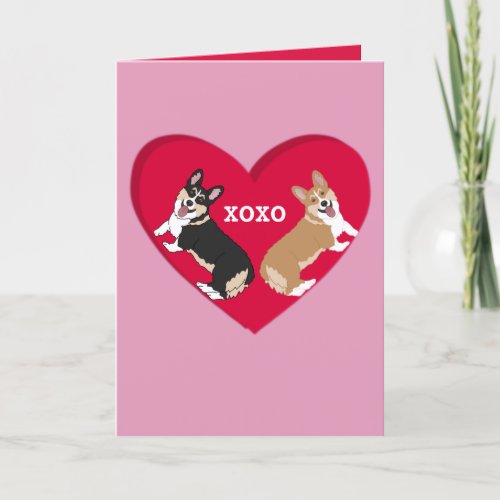 Valentines Day Corgi Holiday Card