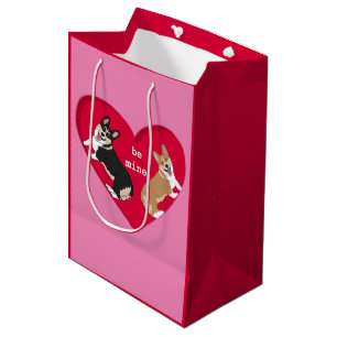 Valentines Day Corgi Medium Gift Bag