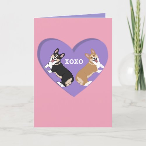 Valentines Day Corgi XOXO  Holiday Card
