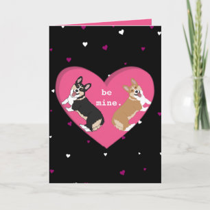 Valentines Day Corgi XOXO  Letterpress Thank You Card
