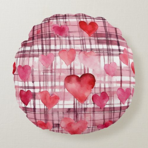 Valentines Day Cottagecore Round Pillow