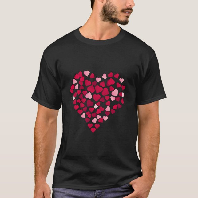 Valentine'S Day Couple Heart Shape Cute Romantic T-Shirt (Front)