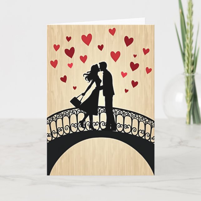 Valentines Day Couple Kiss Card (Front)