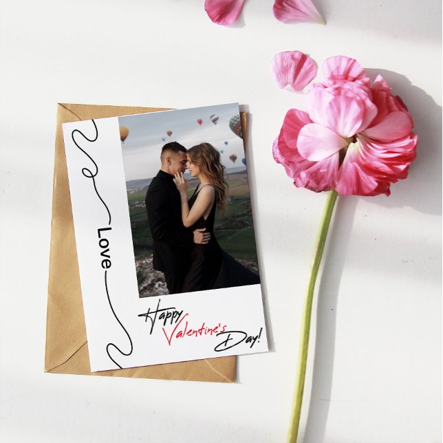 Valentines Day Couple love Photo White Valentine's Card (Valentines Day Couple love Photo White Valentine's Card)