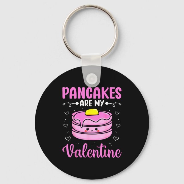 Valentine's Day Couple - Pancakes Are My Valentine Keychain (Front)