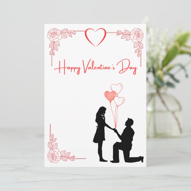 Valentine's Day Couple Proposal Card (Standing Front)