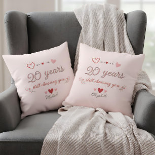 Valentines Day Couples Anniversary Custom Throw Pillow