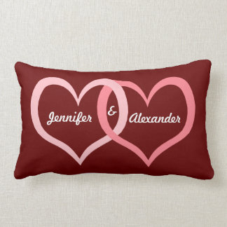 Valentine's Day Couples Name Heart Love Art Lumbar Pillow