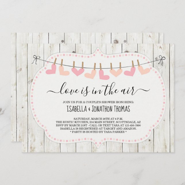 Valentines Day Couple's / Wedding / Bridal Shower Invitation (Front/Back)