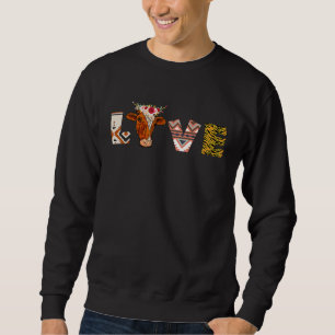 Valentines Day Cow Love Day Cow Girls Country Farm Sweatshirt