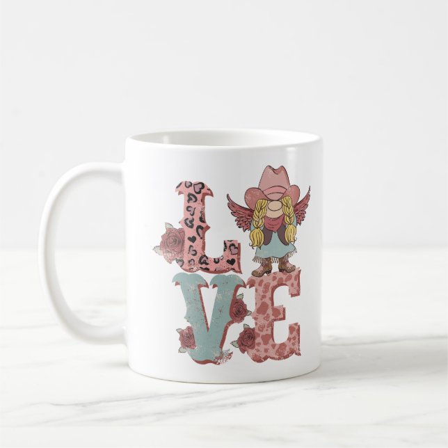 Valentine's Day Cowgirl Love Coffee Mug (Left)