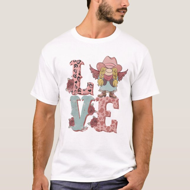 Valentine's Day Cowgirl Love T-Shirt (Front)