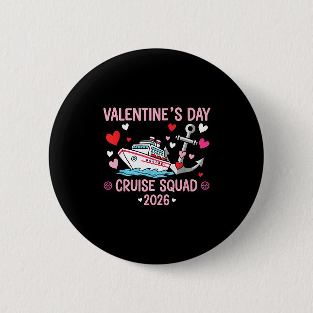 Valentines Day Cruise 2026 Matching Family Couples Button (Front)