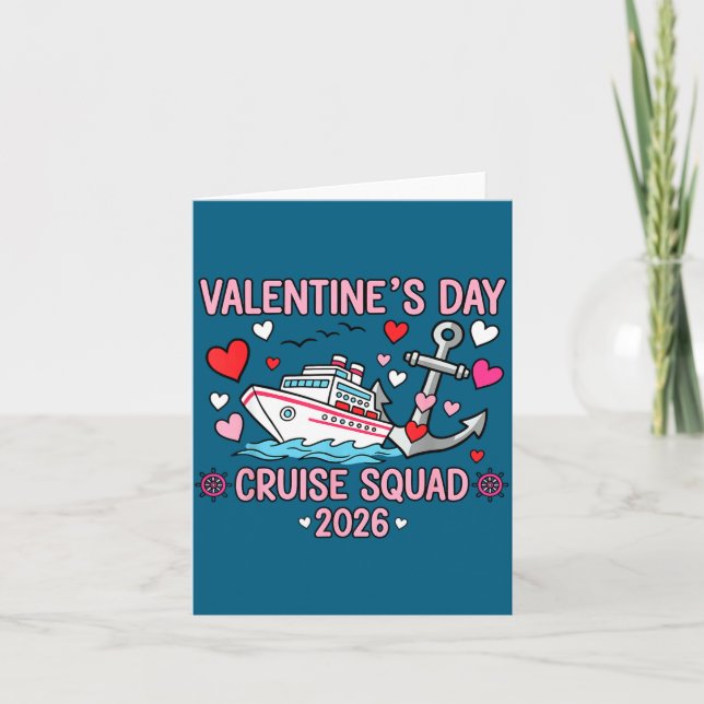 Valentines Day Cruise 2026 Matching Family Couples Card (Front)
