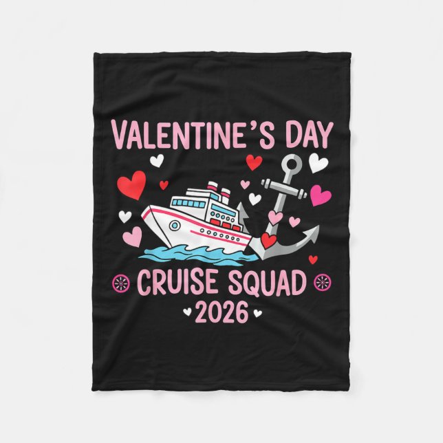 Valentines Day Cruise 2026 Matching Family Couples Fleece Blanket (Front)