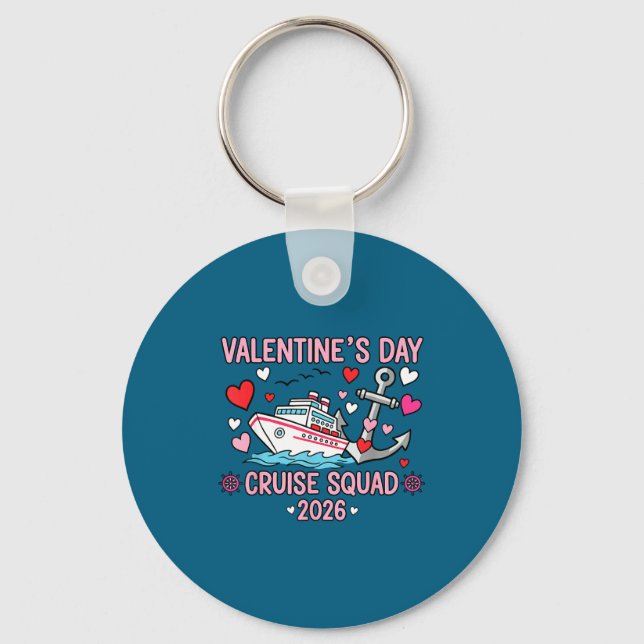 Valentines Day Cruise 2026 Matching Family Couples Keychain (Front)
