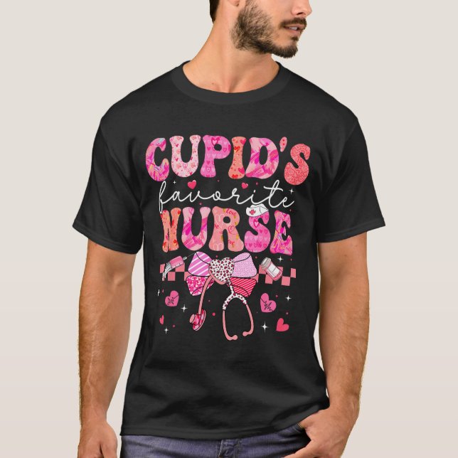 Valentines Day Cud’s Favorite Nurse Heart Girl Wom T-Shirt (Front)