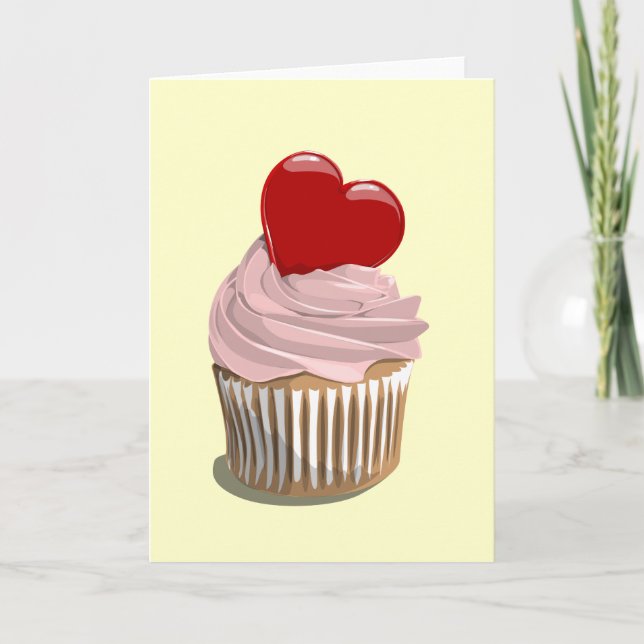Valentine's day cupcake greeting card (Front)