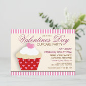 Valentines Day Cupcake Party Invitations (Standing Front)