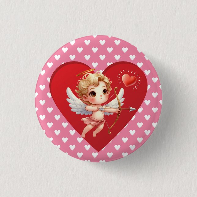 Valentines Day Cupid  Button (Front)