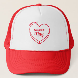 Valentines Day Cupid Heart Custom Name Trucker Hat