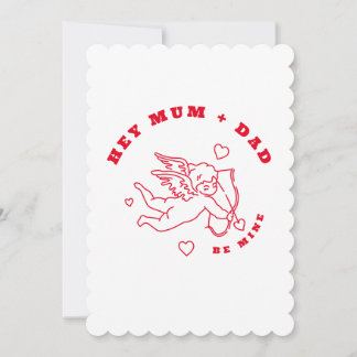 Valentines Day Cupid Heart Love Custom Name Holiday Card