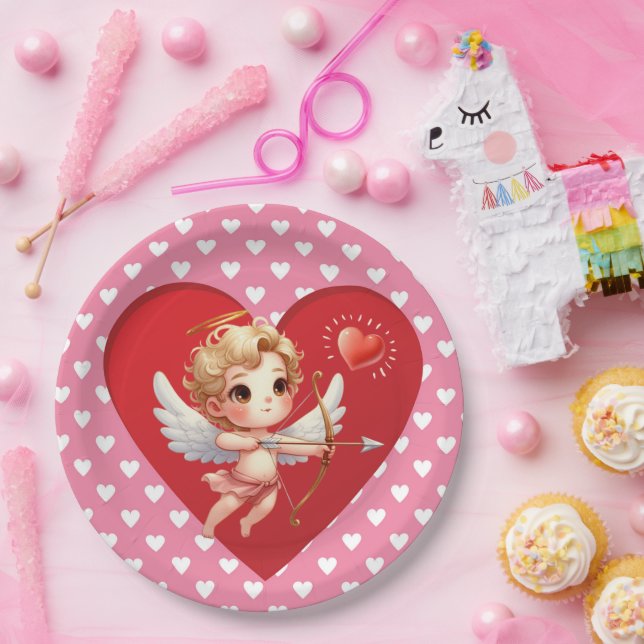 Valentines Day Cupid  Paper Plates (Party)