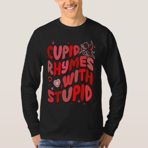Valentine's Day Cupid Rhymes With Stupid Retro Ant T-Shirt
