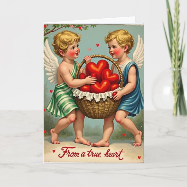 Valentines Day Cupids Hearts Card (Front)