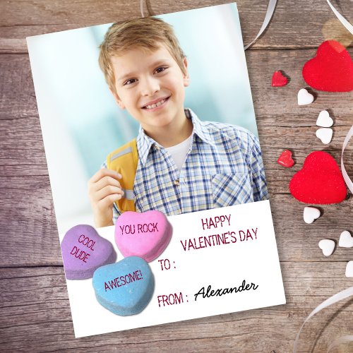 Valentines Day Custom Candy Heart Classroom Photo Invitation