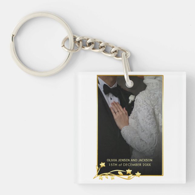 Valentine's Day Custom Couple Photo Keychain (Front)