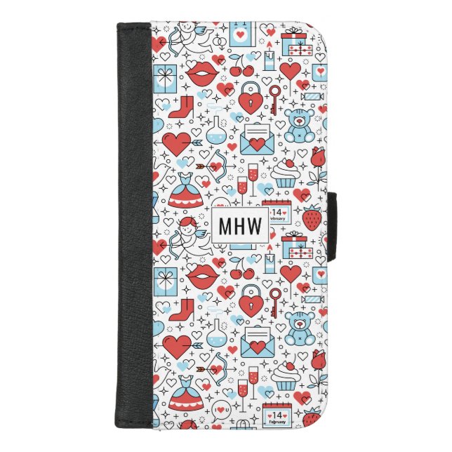 Valentine's Day custom monogram phone wallets (Front)