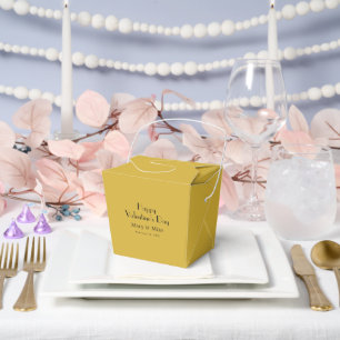 Valentine's Day Custom Name M Gold Take Out Favor Boxes