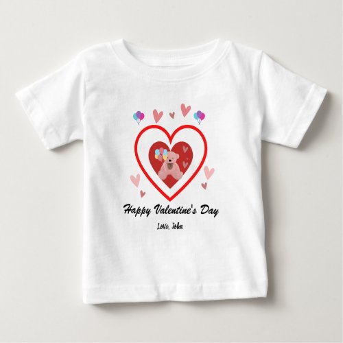 Valentines Day Custom Red Heart Baby T_shirt