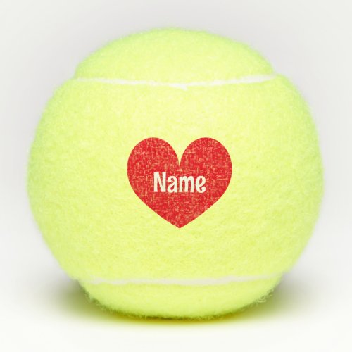 Valentines Day custom red heart tennis ball gift