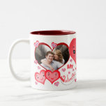 Valentine&#39;s Day Custom Two Photo Mug at Zazzle
