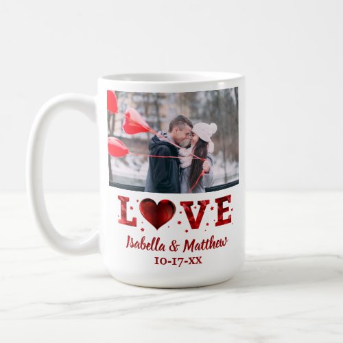 Valentines Day Cute Couple Photo Love Heart Coffee Mug