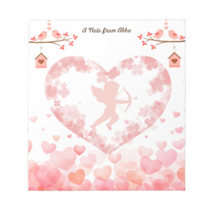 Valentine's Day Cute Cupids and Red Hearts Notepad