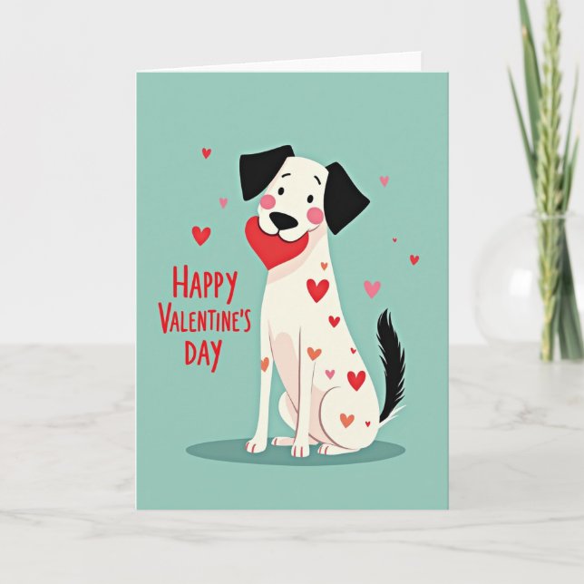Valentines Day Cute Dog Card (Front)